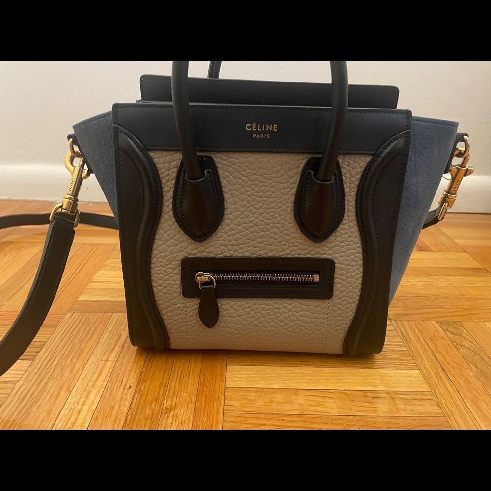 CELINE Nano Nubuck tricolor luggage. Great condition with authentication in bag